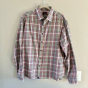 Men’s Large Gray UNTUCKit Rousseau Plaid Shirt